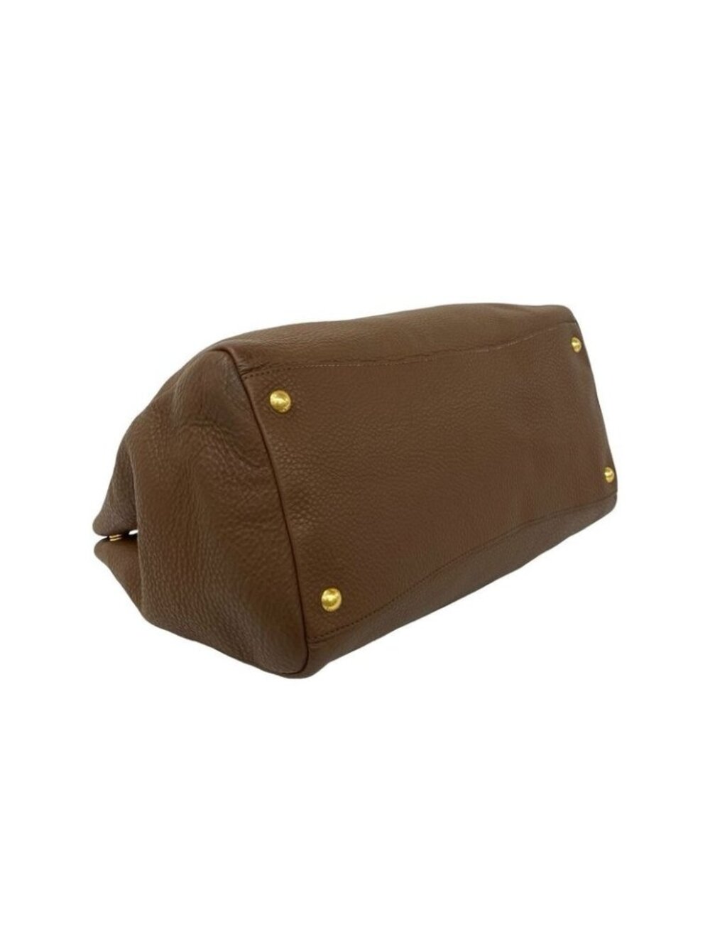 Prada Logo Vitello Daino Leather Tote Business A4 Brown - Picture 7 of 10